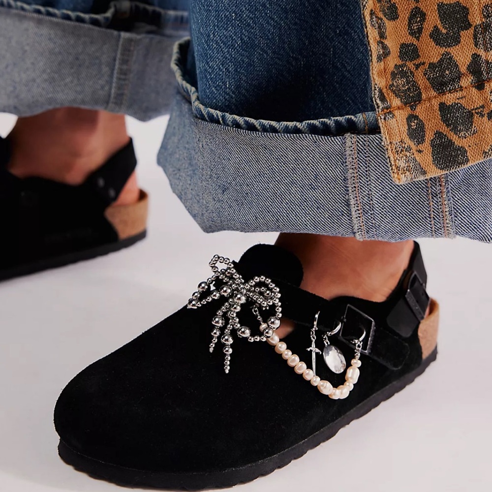 NEW Silver Bow Shoe Charms